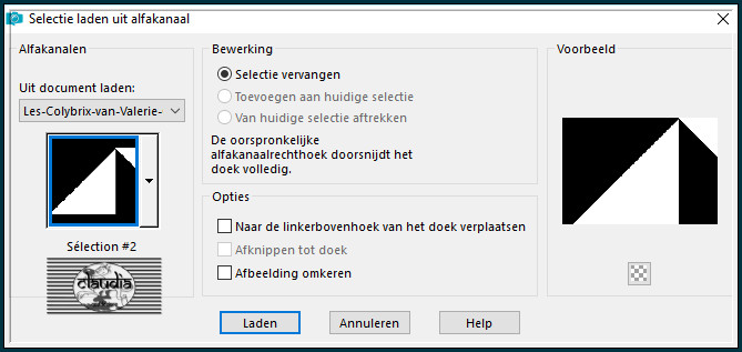 Selecties - Selectie laden/opslaan - Selectie laden uit alfakanaal : Sélection #2