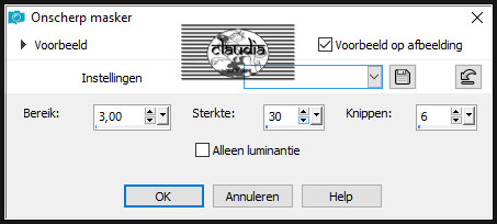 Aanpassen - Scherpte - Onscherp masker 