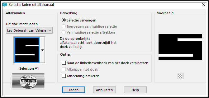 Selecties - Selectie laden/opslaan - Selectie laden uit alfakanaal : Sélection #1