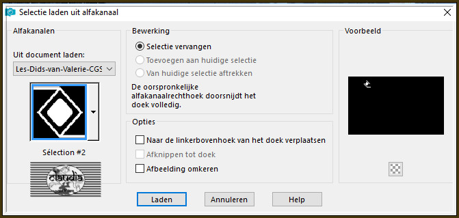 Selecties - Selectie laden/opslaan - Selectie laden uit alfakanaal : Sélection #2