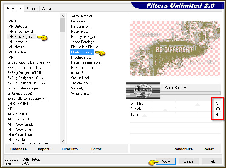 Effecten - Insteekfilters - <I.C.NET Software> - Filters Unlimited 2.0 - VM Extravaganza - Plastic Surgery