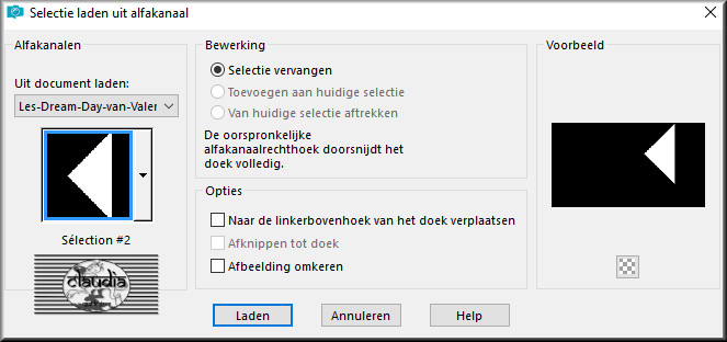 Selecties - Selectie laden/opslaan - Selectie laden uit alfakanaal : Sélection #2