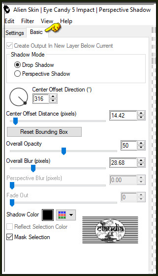 Effecten - Insteekfilters - Alien Skin Eye Candy 5 : Impact - Perspective Shadow