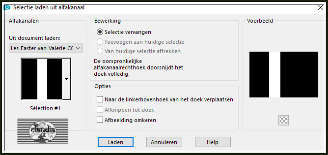 Selecties - Selectie laden/opslaan - Selectie laden uit alfakanaal : Sélection #1