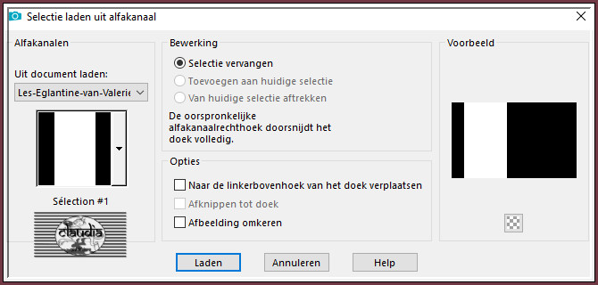 Selecties - Selectie laden/opslaan - Selectie laden uit alfakanaal : Selection #1
