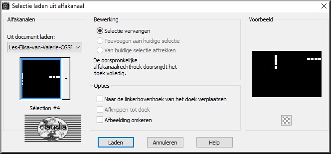 Selecties - Selectie laden/opslaan - Selectie laden uit alfakanaal : Sélection #4