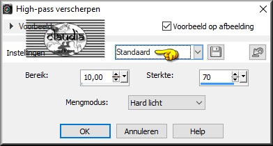 Aanpassen - Scherpte - High-pass verscherpen