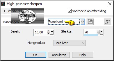 Aanpassen - Scherpte - High-pass verscherpen 