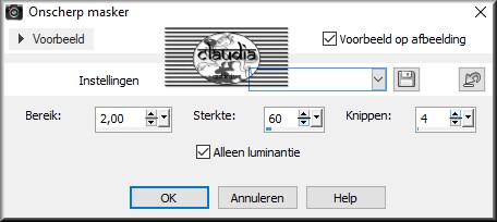 Aanpassen - Scherpte - Onscherp masker