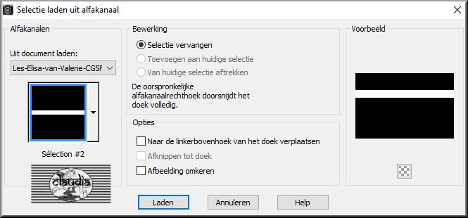 Selecties - Selectie laden/opslaan - Selectie laden uit alfakanaal : Sélection #2