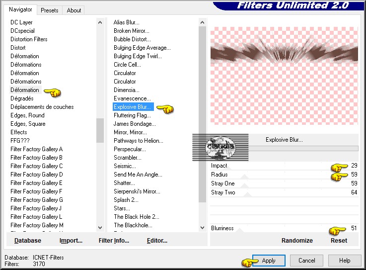 Effecten - Insteekfilters - <I.C.NET Software> - Filters Unlimited 2.0 - Déformation - Explosive Blur