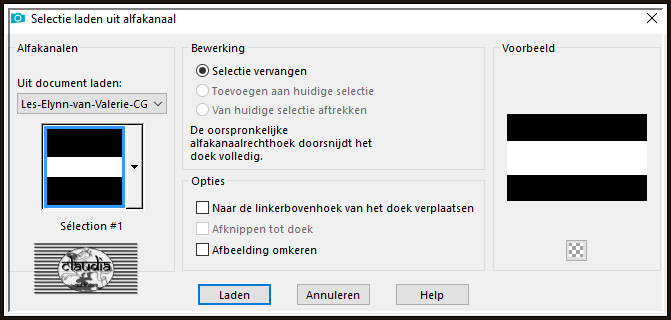 Selecties - Selectie laden/opslaan - Selectie laden uit alfakanaal : Sélection #1