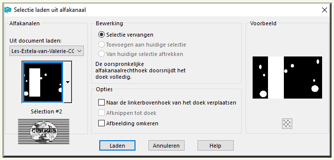 Selecties - Selectie laden/opslaan - Selectie laden uit alfkanaal : Sélection #2