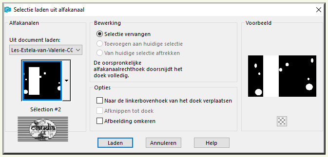 Selecties - Selectie laden/opslaan - Selectie laden uit alfkanaal : Sélection #2