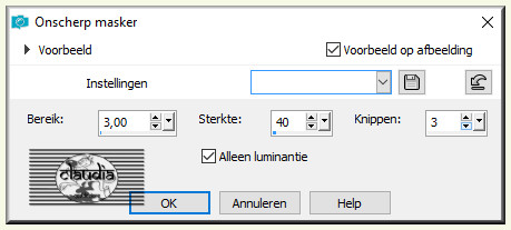 Aanpassen - Scherpte - Onscherp masker