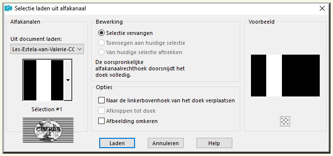 Selecties - Selectie laden/opslaan - Selectie laden uit alfakanaal : Sélection #1