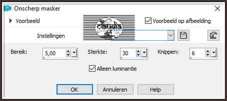 Aanpassen - Scherpte - Onscherp masker 