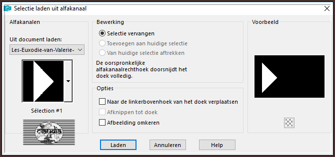 Selecties - Selectie laden/opslaan - Selectie laden uit alfakanaal : Sélection #1