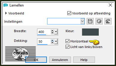 Effecten - Textuureffecten - Lamellen