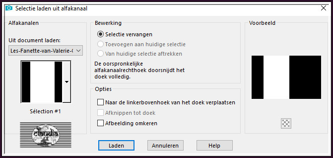 Selecties - Selectie laden/opslaan - Selectie laden uit alfakanaal : Sélection #1