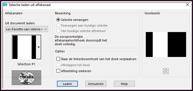 Selecties - Selectie laden/opslaan - Selectie laden uit alfakanaal : Sélection #1