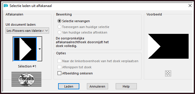 Selecties - Selectie laden/opslaan - Selectie laden uit alfakanaal : Selection #1