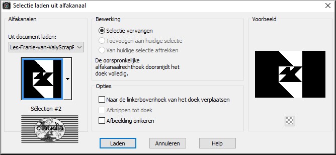 Selecties - Selectie laden/opslaan - Selectie laden uit alfakanaal : Sélection #2