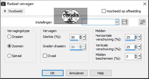 Aanpassen - Vervagen - Radiaal vervagen