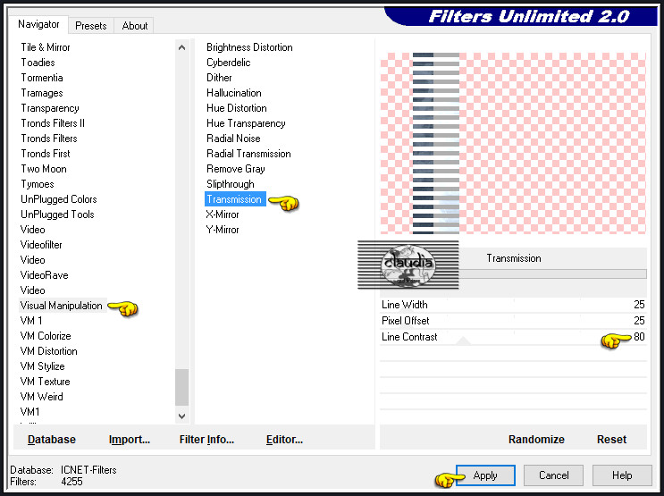 Effecten - Insteekfilters - <I.C.NET Software> - Filters Unlimited 2.0 - Visual Manipulation - Transmission