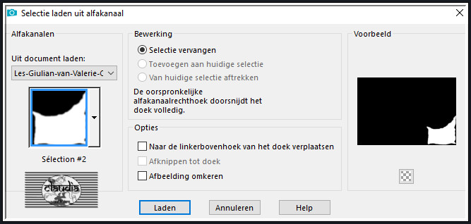 Selecties - Selectie laden/opslaan - Selectie laden uit alfakanaal : Sélection #2