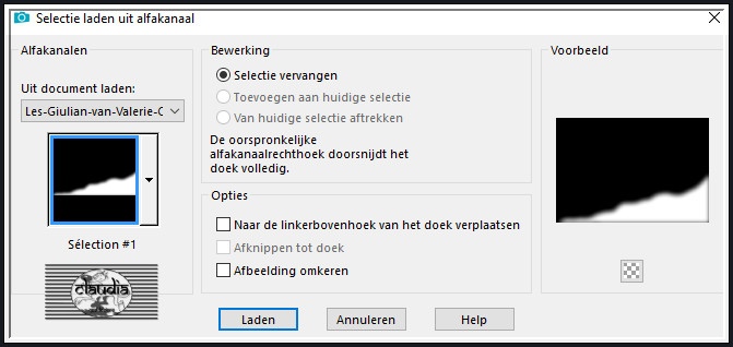 Selecties - Selectie laden/opslaan - Selectie laden uit alfakanaal : Sélection #1