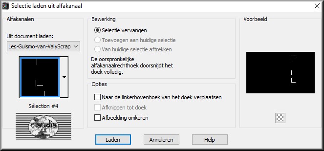 Selecties - Selectie laden/opslaan - Selectie laden uit alfakanaal : Sélection #4