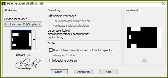 Selecties - Selectie laden/opslaan - Selectie laden uit alfakanaal : Sélection #3