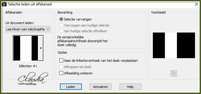 Selecties - Selectie laden/opslaan - Selectie laden uit alfakanaal : Sélection #1