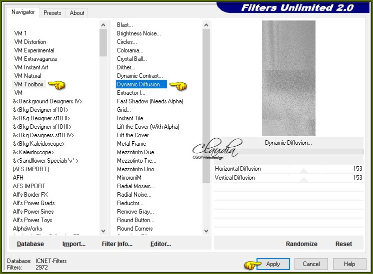 Effecten - Insteekfilters - <I.C.NET Software> - Filters Unlimited 2.0 - VM Toolbox - Dynamic Diffusion