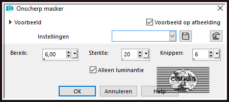 Aanpassen - Scherpte - Onscherp masker