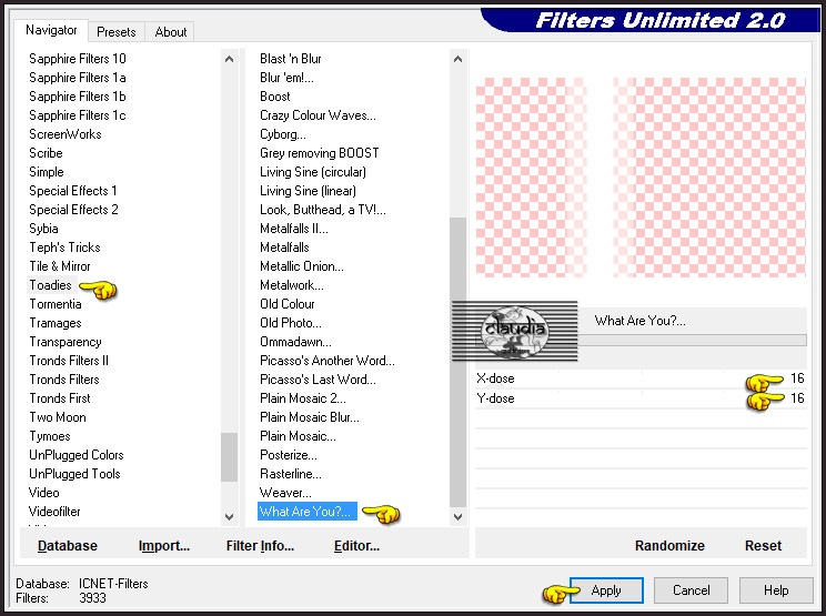 Effecten - Insteekfilters - <I.C.NET Software> - Filters Unlimited 2.0 - Toadies What Are You?