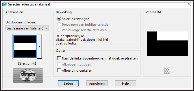 Selecties - Selectie laden/opslaan - Selectie laden uit alfakanaal : Sélection #2