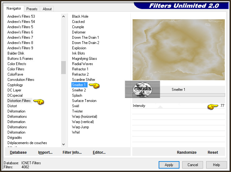 Effecten - Insteekfilters - <I.C.NET Software> - Filters Unlimited 2.0 - Distortion Filters - Smelter 1 