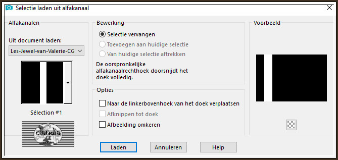 Selecties - Selectie laden/opslaan - Selectie laden uit alfkanaal : Sélection #1