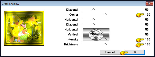 Effecten - Insteekfilters - Graphics Plus - Cross Shadow