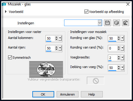 Effecten - Textuureffecten - Mozaïek - glas