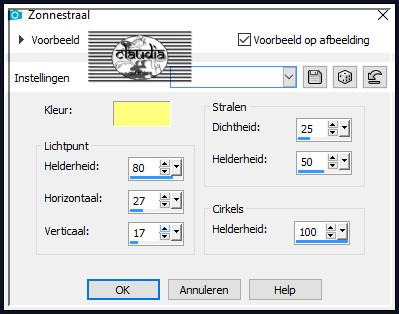 Effecten - Belichtingseffecten - Zonnestraal