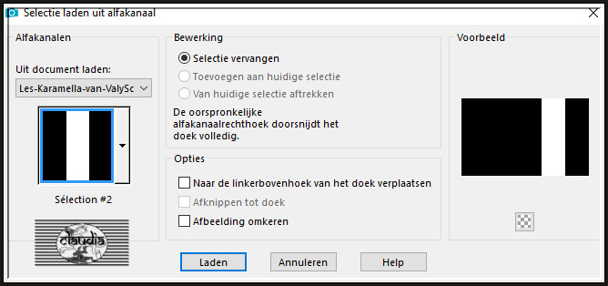 Selecties - Selectie laden/opslaan - Selectie laden uit alfkanaal : Sélection #2