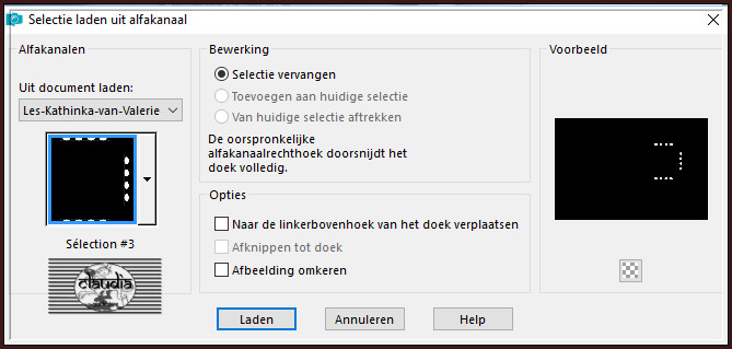 Selecties - Selectie laden/opslaan - Selectie laden uit alfakanaal : Sélection #3