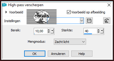 Aanpassen - Scherpte - High-pass verscherpen 