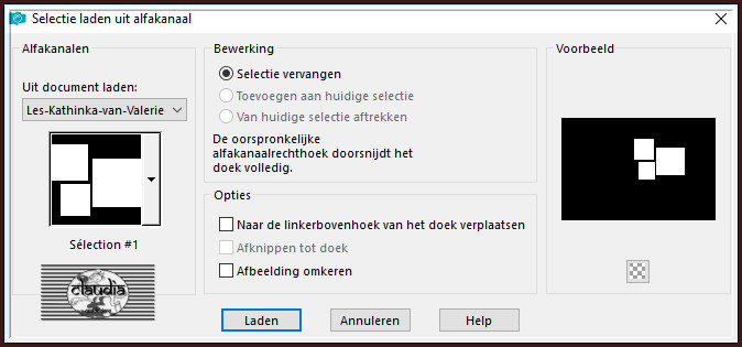 Selecties - Selectie laden/opslaan - Selectie laden uit alfakanaal : Sélection #1