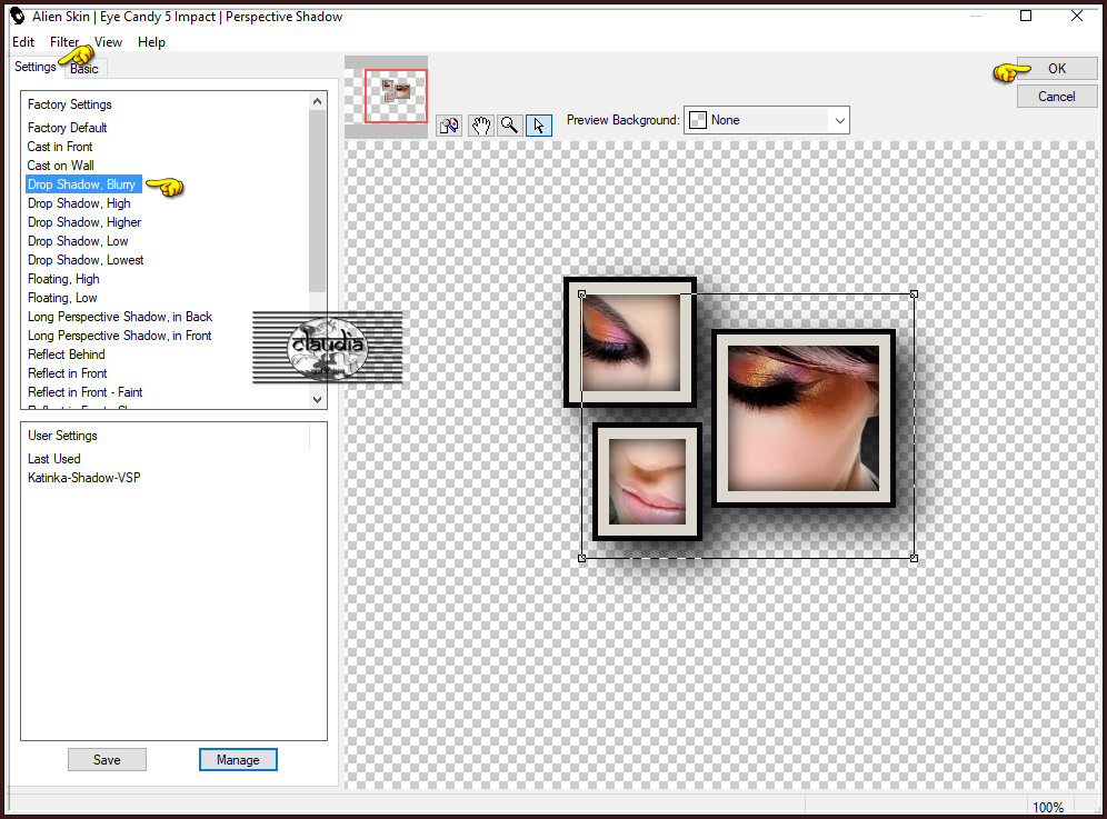 Effecten - Insteekfilters - Alien Skin Eye Candy 5 : Impact - Perspective Shadow