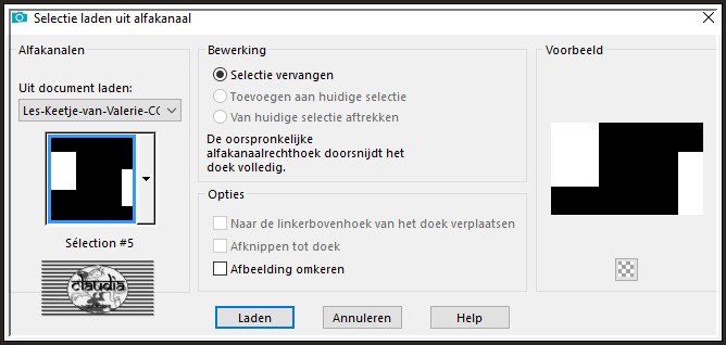 Selecties - Selectie laden/opslaan - Selectie laden uit alfakanaal : Sélection #5