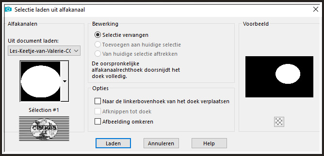 Selecties - Selectie laden/opslaan - Selectie laden uit alfakanaal : Sélection #1